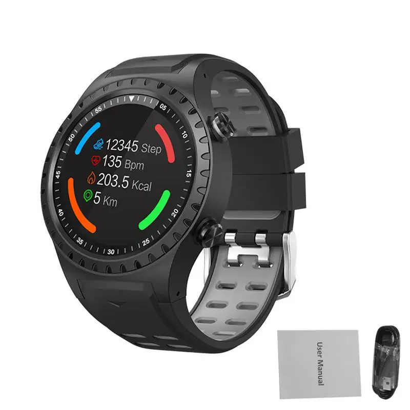 Gray black IP65 Водонепроницаемый SMA-M1 gps Смарт Часы Bluetooth Вызов мульти-спортивный режим компас Высота Открытый 1,3 дюймов спортивные умные часы - Цвет: Gray black
