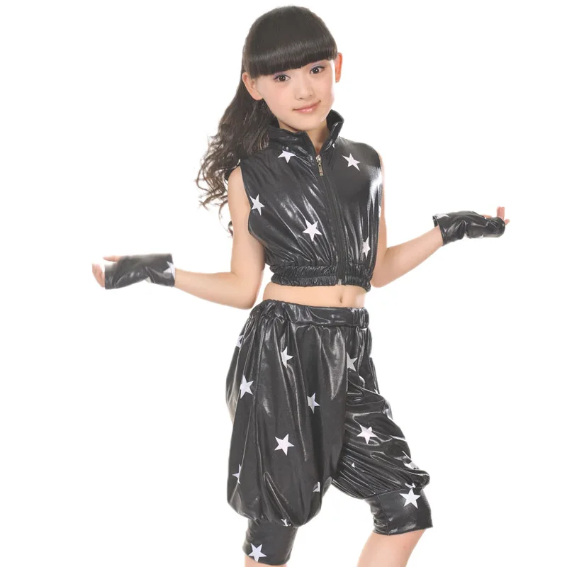 Retails!! Free Shipping New 2016 Unisex Kids Clothing Set Hip Hop Performance Short Pants Jazz Dance Costumes | Тематическая одежда