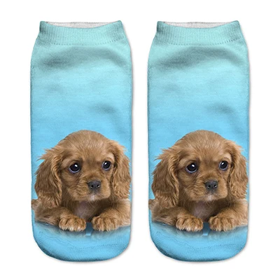 Cute Socks 90173 1 пара забавных 3D носков женские носки фантазийные Полиэстеровые милые носки Харадзюку с принтом собак новое поступление - Цвет: Cute Socks 90173