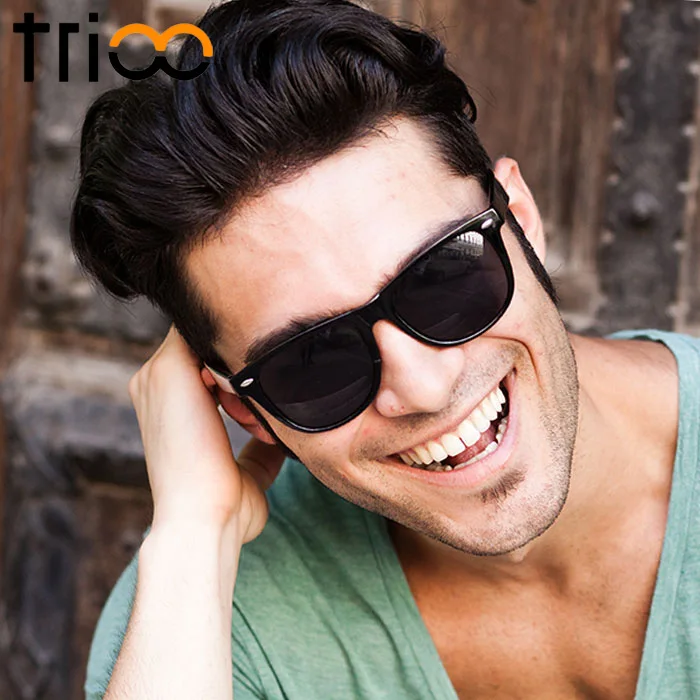 Мужские поляризационные солнцезащитные очки TRIOO черные брендовые дизайнерские