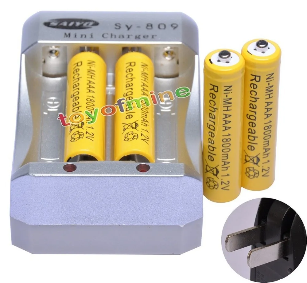 4x AAA 1800mAh 1 2 V Ni-MH аккумуляторная батарея желтый для RC игрушки камера + зарядное