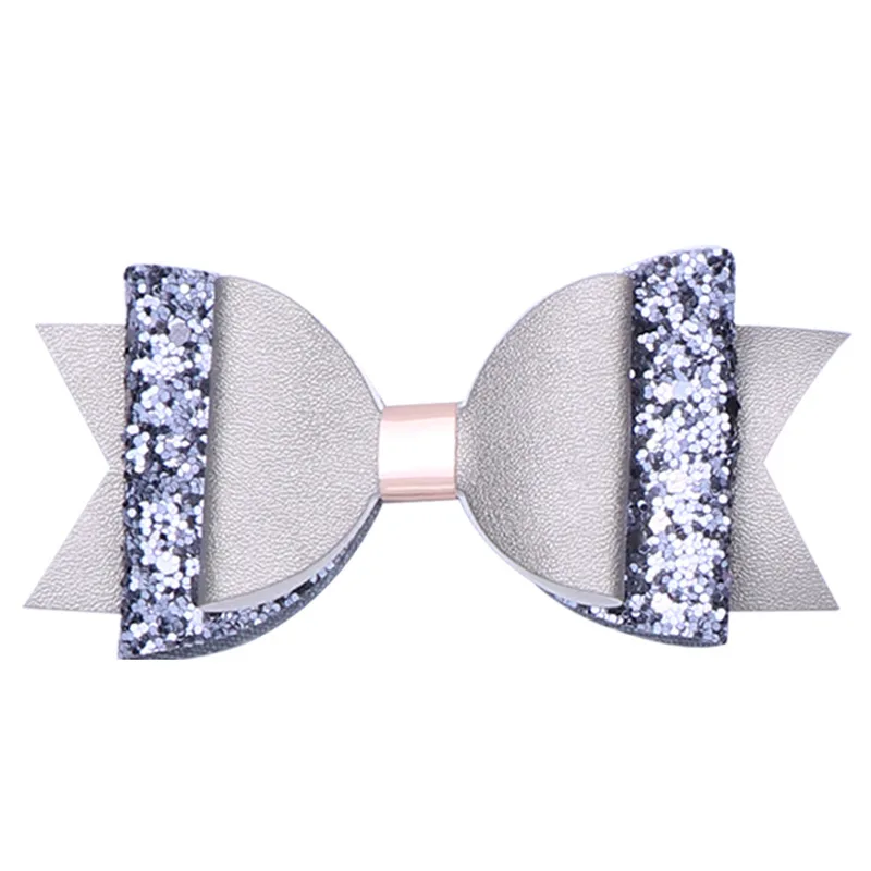 2018 Baby Girl Hair Accessories New Cartoon Children Clip Double Glitter Leather Big Bow Edge | Детская одежда и обувь