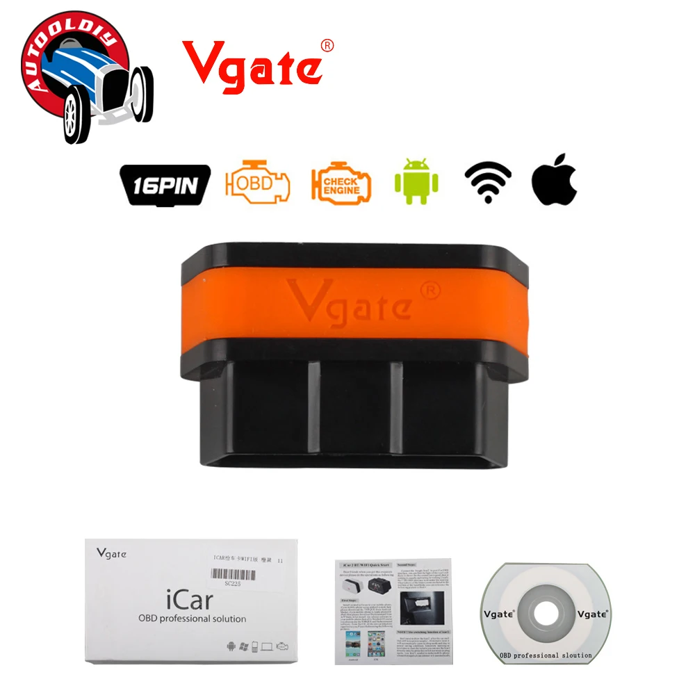 2016 Горячей Продажи Низкая Цена Vgate икар 2 ELM327 WIFI OBD2 Code Reader iCar2 для iOS iPhone iPad Android