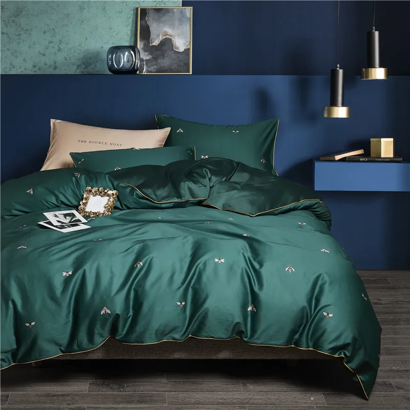 4 шт. Комплект постельного белья из египетского хлопка с цифровым принтом|bedding