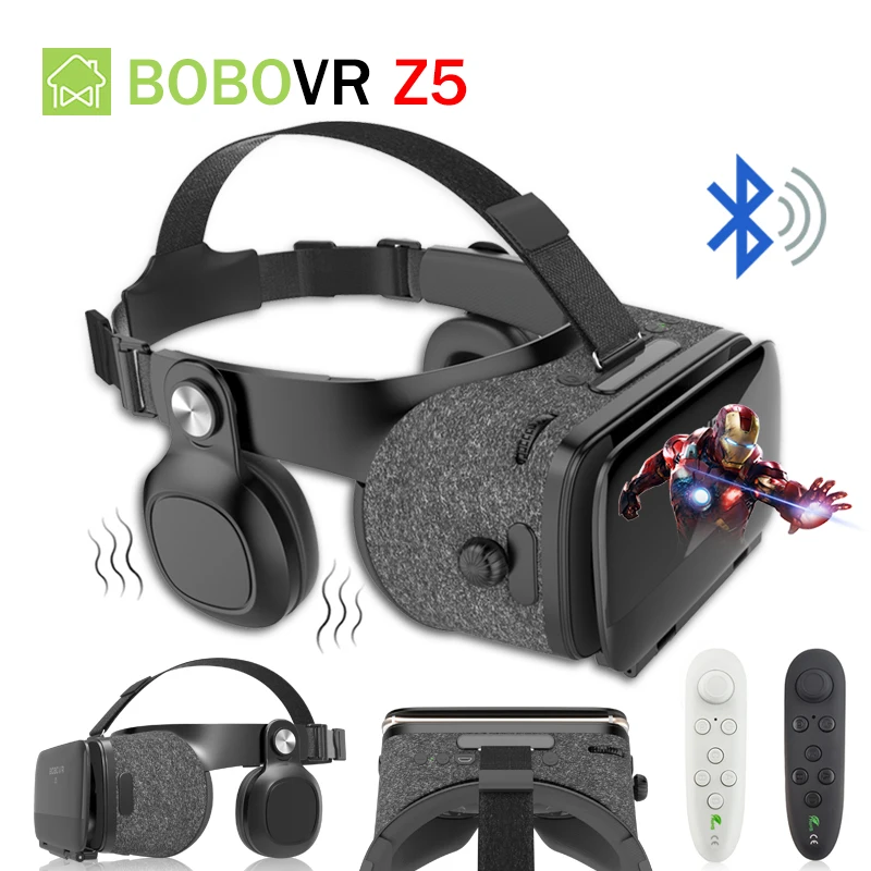 BOBOVR Z5 наушники Bluetooth VR 3D очки 120 FOV виртуальной реальности шлем коробка стерео