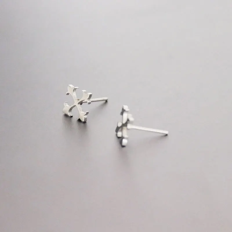Wholesale Bulk 10pairs/lot Cross Flower Stainless Steel Earrings Studs Fashion Minimalistic Earring Jewelry For Women Girls | Украшения и