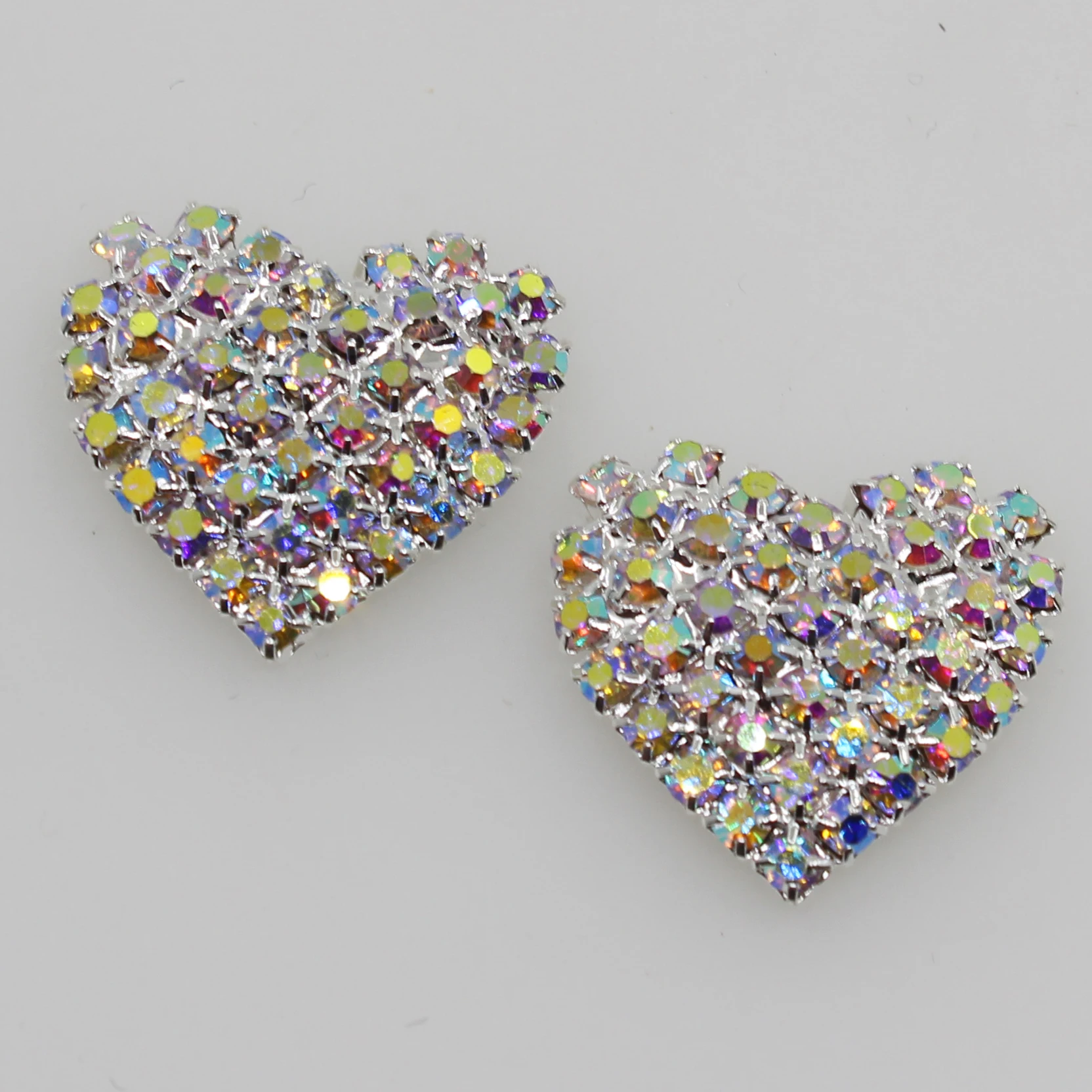 10 шт. серебряные стразы в форме сердца 20 х22 мм|buttons fashion|fashion buttonsbuttons buttons |