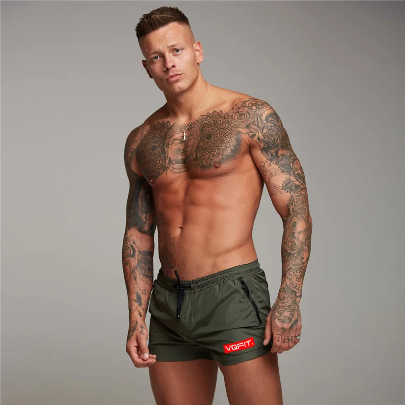 New Summer Mens Quick Dry Fitness Shorts Casual Training Sports Security Zipper Pocket Running Gym Bodybuilding | Спорт и