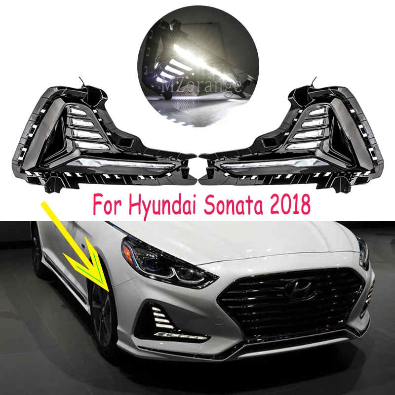Противотуманные фары для Hyundai Sonata 2018 2019 светодиодный DRL противотуманные s дневные