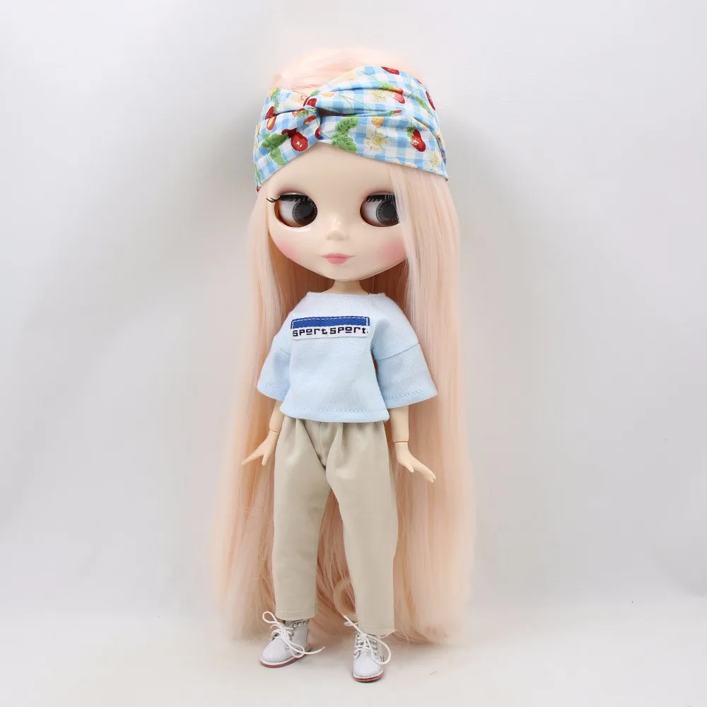 Заводская кукла blyth 280BL2352/0510 бледно-розовые волосы боковая часть белая кожа суставное тело 30 см 1/6