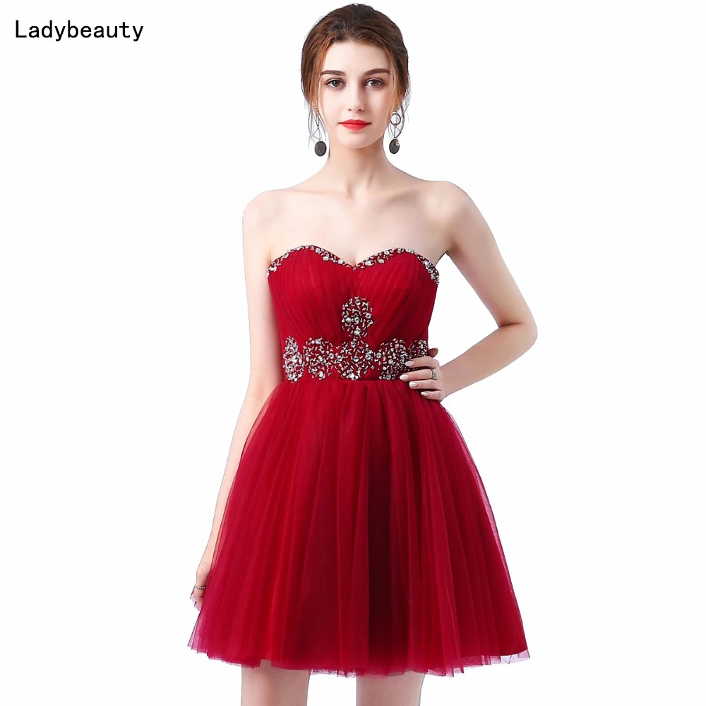 Женское вечернее платье на шнуровке Ladybeauty короткое с топом для выпускного вечера