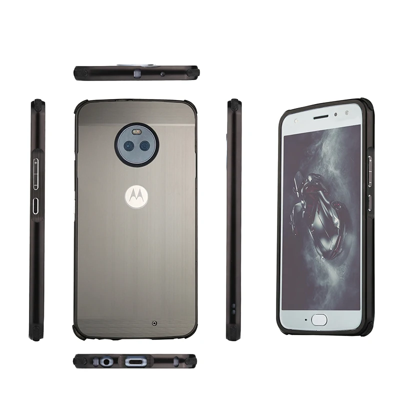 For Motorola Moto G6 Case for G 6 Brushed Back Cover Hard with Plating Metal Frame MOTOG6 cover 5.7'' |