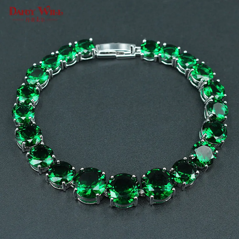 Роскошные серебряные свадебные ювелирные изделия AAA зеленый кубический цирконий