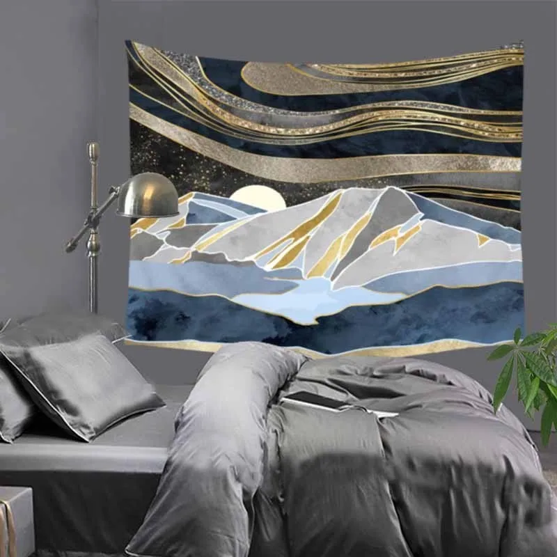 Психоделический пейзаж живописный индийский гобелен с принтом Хиппи Мандала