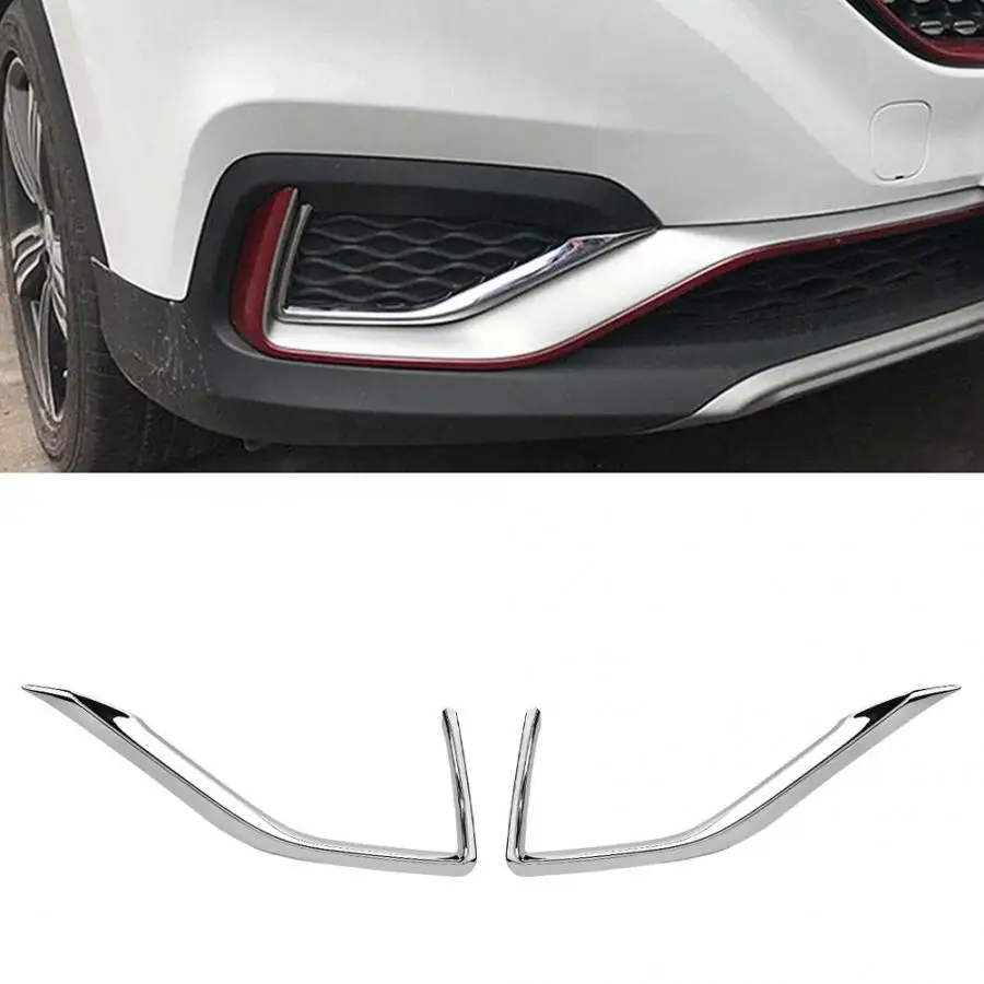 2pcs Auto Accessory ABS Silver ChromeCar Styling Front Fog Lamp Decoration Frame Cover Trim for Mg Zs Suv