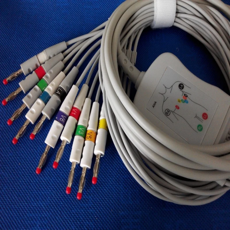 Compatible For Nihon Kohden ECG/EKG Cable ECG-1250 ECG-1350 ECG-9101/9130/9132/9620 Banana 4.0 End without Resistor |