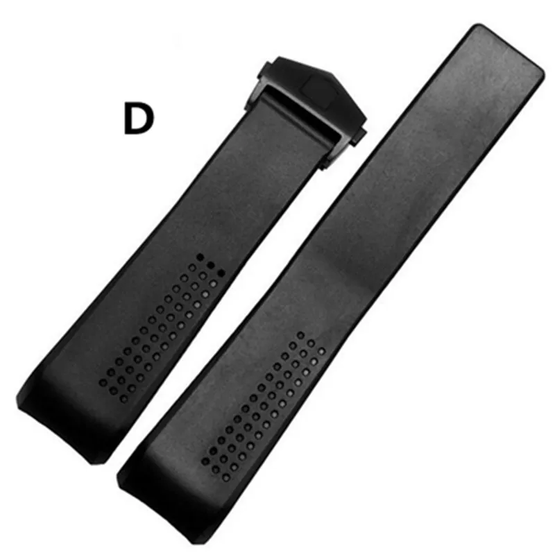 20mm 22mm 24mmm For TAG Top Rubber Silica Gel Watch Bands Strap Watchband Fold Butterfly Stainless Steel Clasp