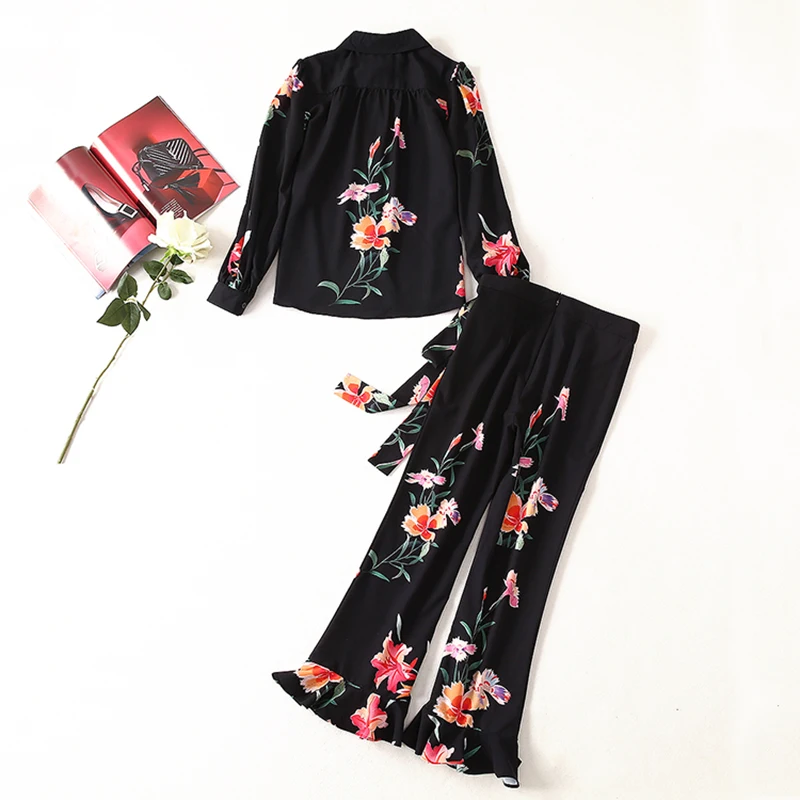 Высокое качество новая мода 2019 г. дизайнерский костюм комплект Женская блузка с