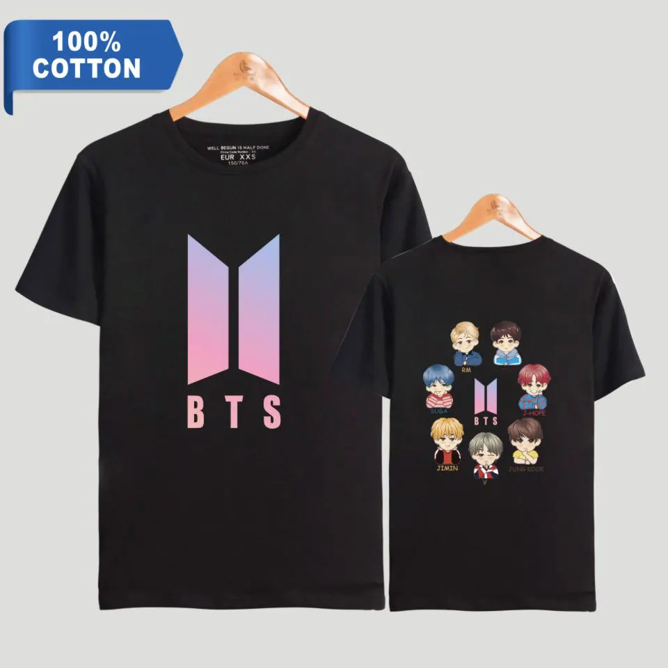 LUCKYFRIDAYF BTS 2018 girls summer t-shirts tees t-shirt Cotton printing men women loose t shirts | Мужская одежда