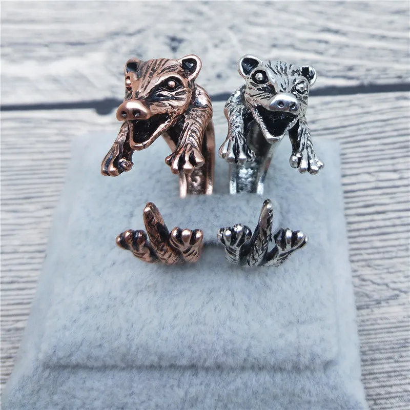 

Новинка, винтажные Ретро Кольца Opossum, классические регулируемые кольца Opossum, ювелирные изделия с животными Opossum