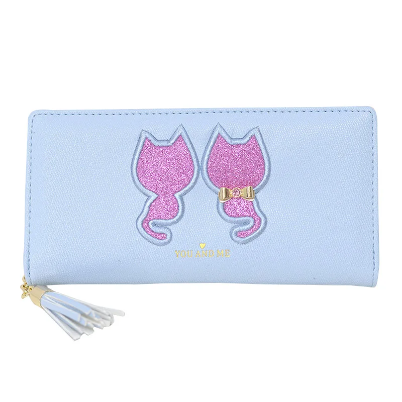Женские кошельки и бумажники 2020 женский клатч на молнии с мультяшными кошками
