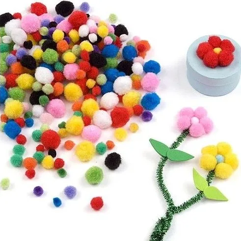 200 шт. шарик помпон блестящие помпоны раннее обучение креативное Рождественское