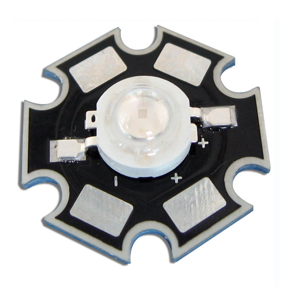 

50pcs/lot 1W UV Ultraviolet 395nm LED Light Parts For Currency detector With 20mm Star Heatsink