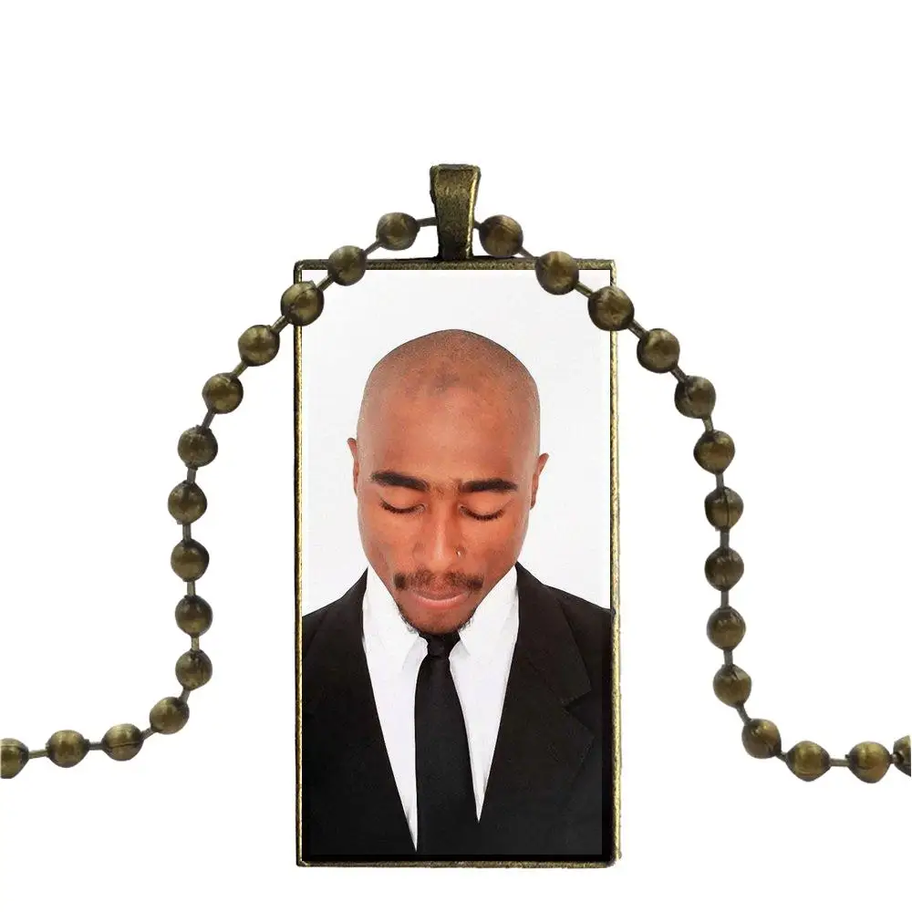 2pac All Eyez On Me Дизайн Модные Винтажные стеклянные женские прямоугольные ожерелья