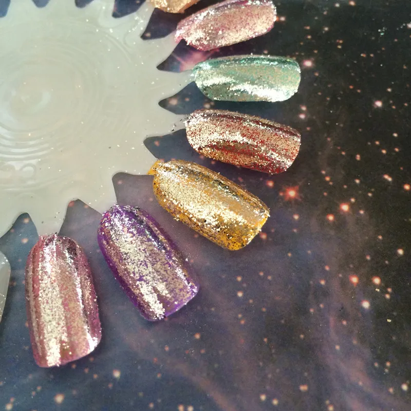 Оптовая продажа Яркий серебряный порошок Сияющий эффект серебряные хлопья хром