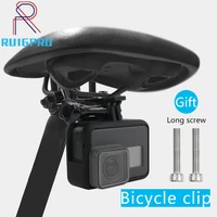 aluminum cnc bike bicycle saddle bike seat mount monopod tripod holder bracket adapter clamp for gopro sjcam xiaoyi mijia camera