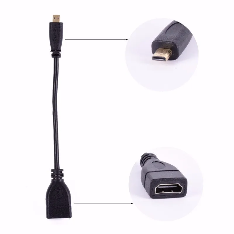 Высокоскоростной HDMI Мужской к HDMI Женский конвертер адаптер Micro HDMI Тип D к HDMI для 1080P HDTV PC адаптер для ноутбука
