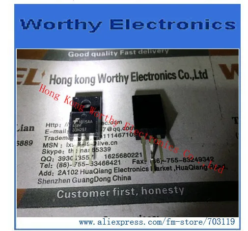 

Free shipping 10pcs/lot FDPF33N25T 33N25T MOSFET N-CH 250V 33A TO-220F