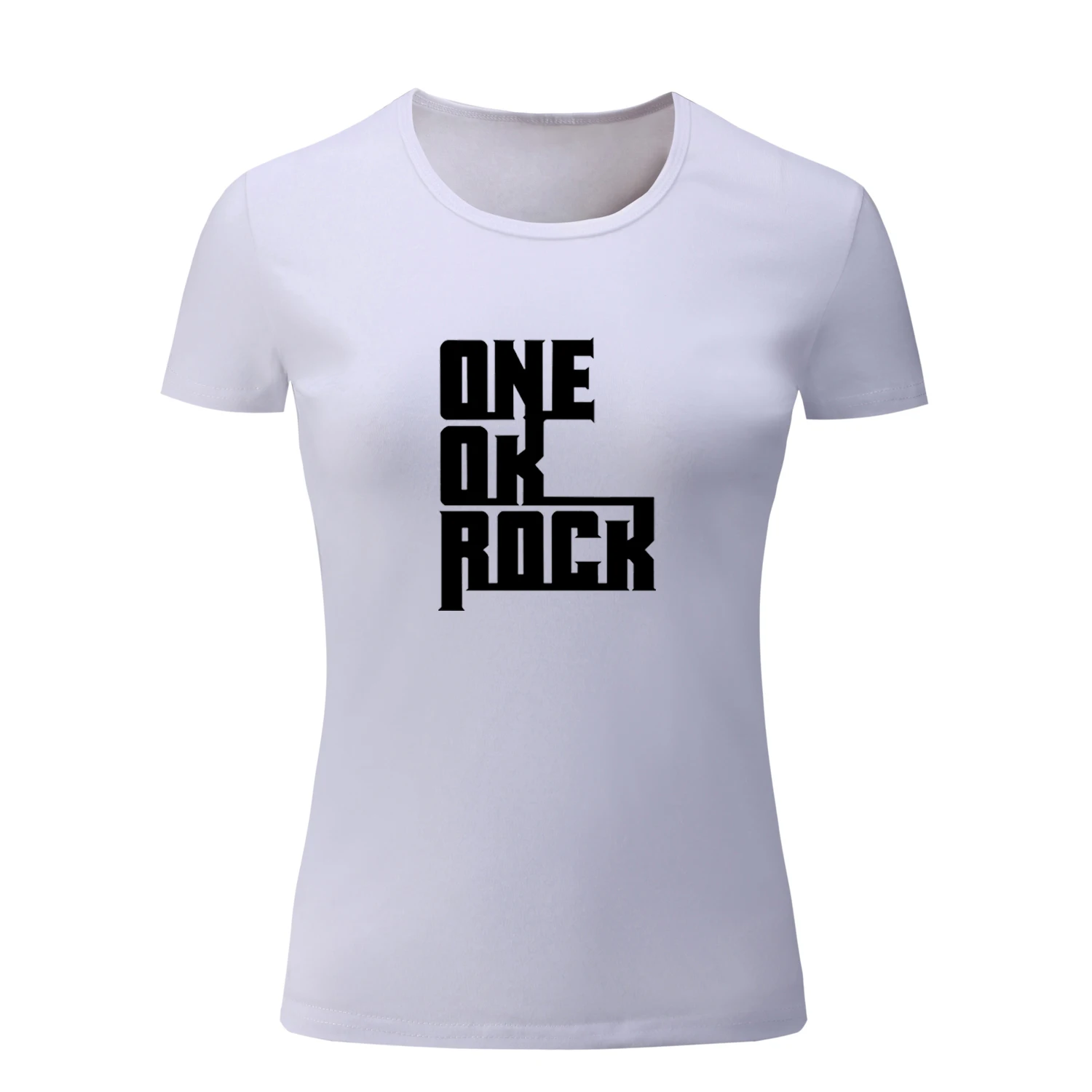 Женская футболка с коротким рукавом в стиле мотоцикла принтом One OK Rock летняя для