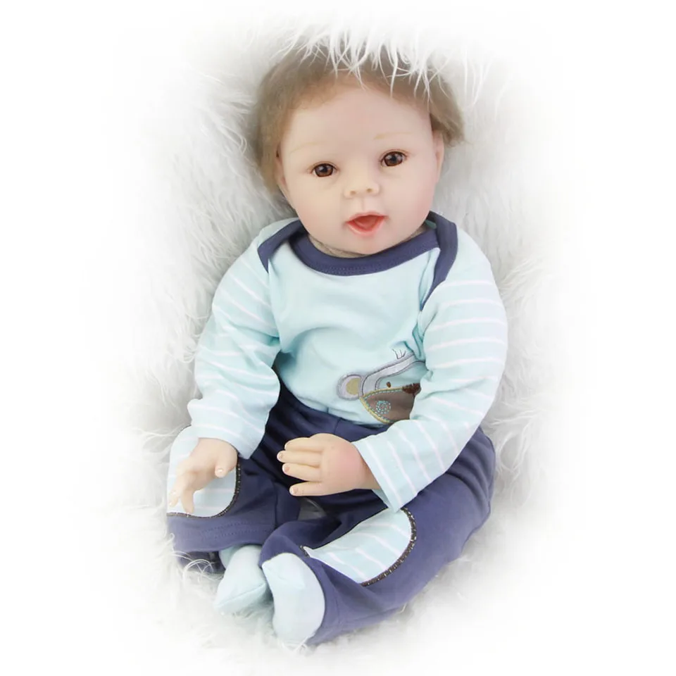 22inch Handmade Silicone vinyl Lifelike toddler Baby Bonecas white skin premium reborn real touch de silicone hot sale toy - купить по