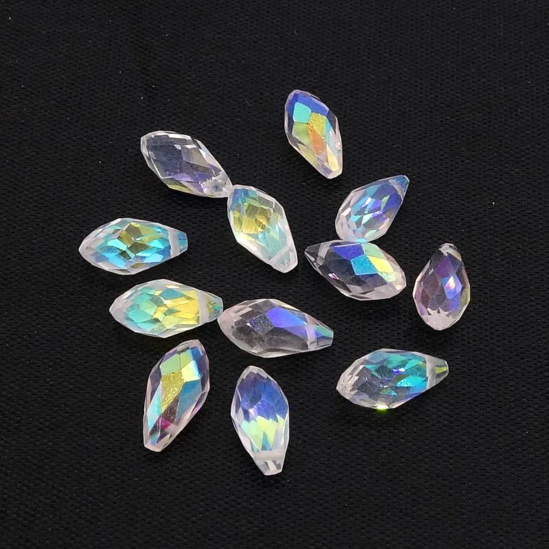 25 шт слеза хрустальные стеклянные бусины 12 мм прозрачные ab beaded faces glass beads hong | Отзывы и видеообзор