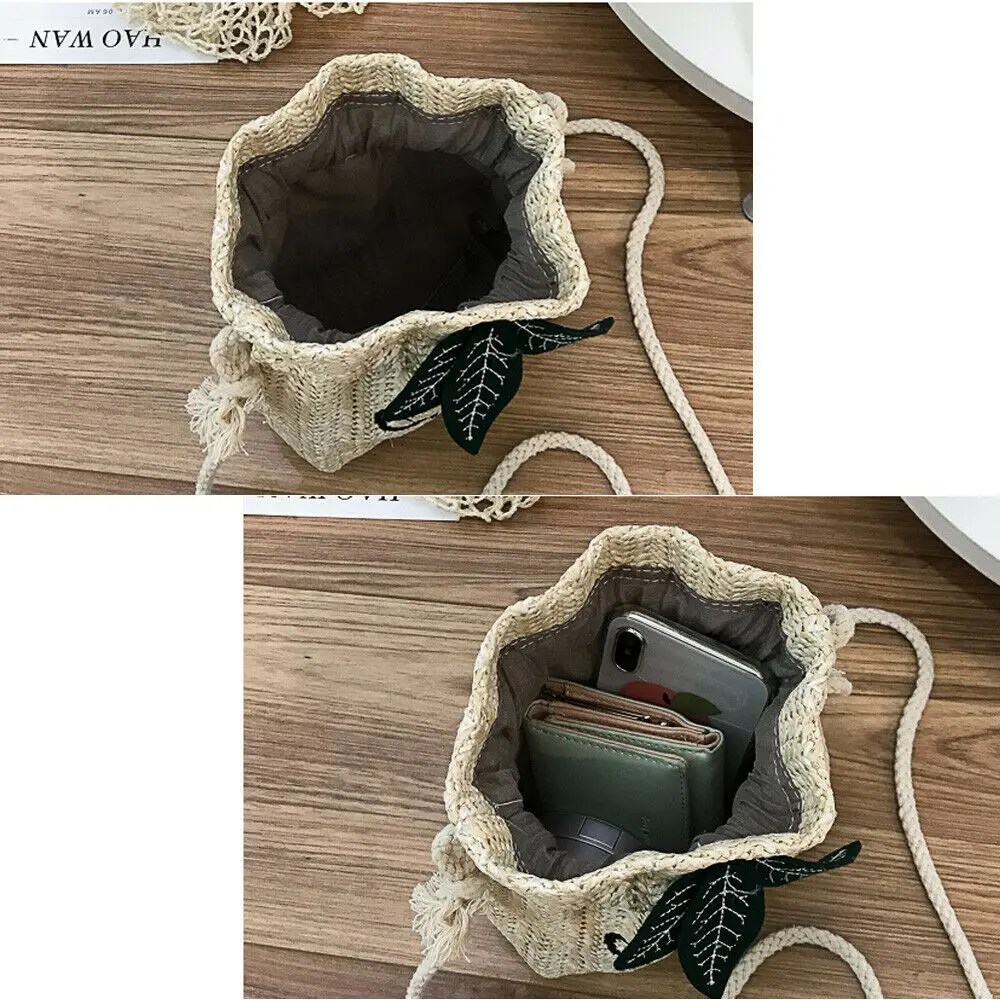 Новая женская сумка милая ручная работа соломенная на шнурке плечо для леди