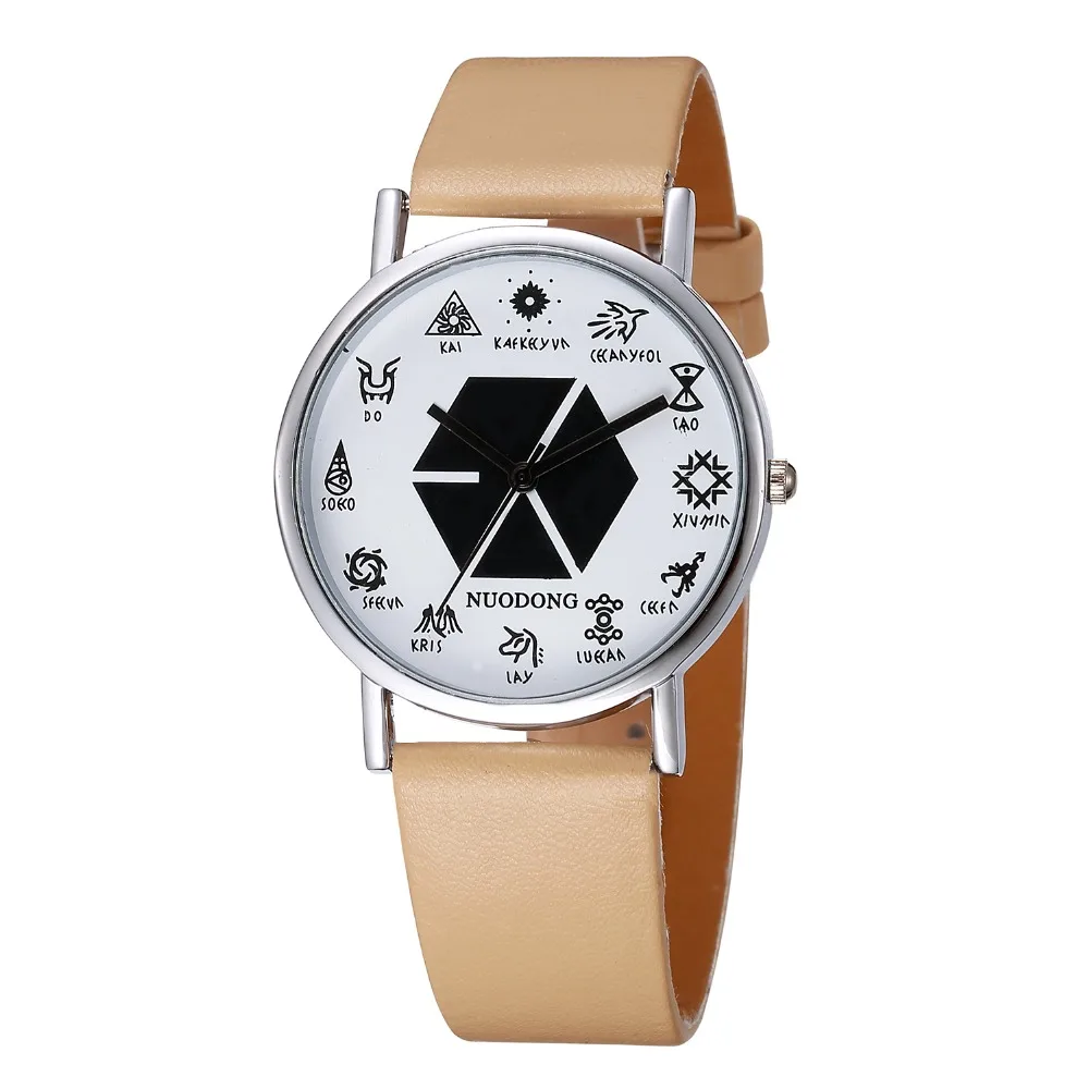 Часы наручные мужские/женские кварцевые аналоговые с искусственной кожей 2017