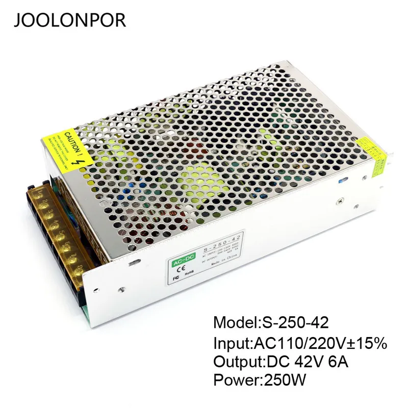 42V 6A 250W Импульсный источник питания переменного тока 110 В 220 В в постоянный ток 36 в 40 в 42 в 5A 6A 7A 200 Вт 250 Вт 300 Вт регулятор напряжения двигателя источник питания - Цвет: 42V 6A 250W