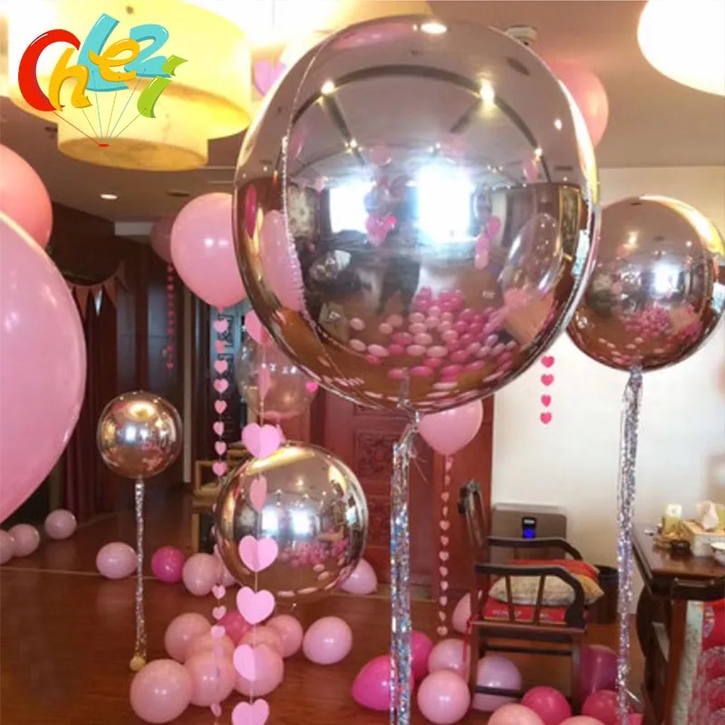 Гелиевые надувные шары 1 шт. 18 дюймов 22 дюйма 32 золото серебро 4D круглые воздушные