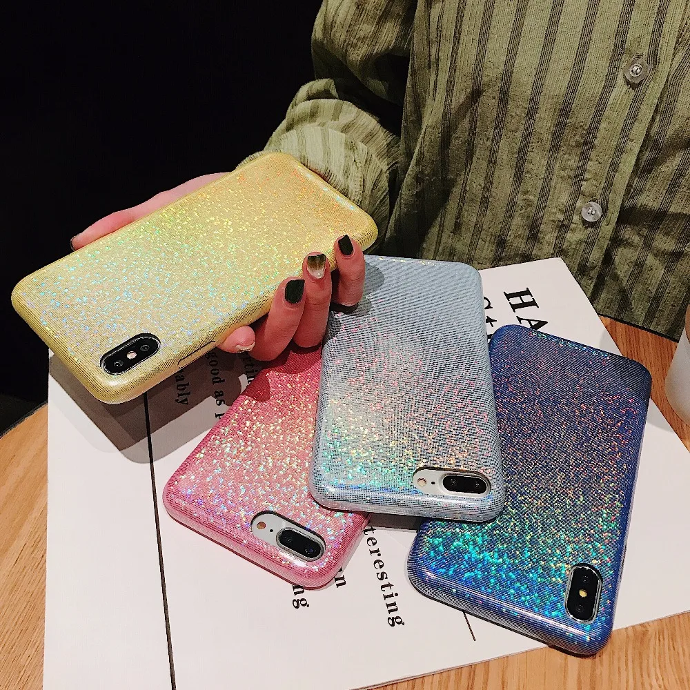 Laser aurora Glossy Total package side very soft and ultrathin For iphone 6 6p 6s 6sp 7 8 7P 8P X XS Max XR Phone Case |