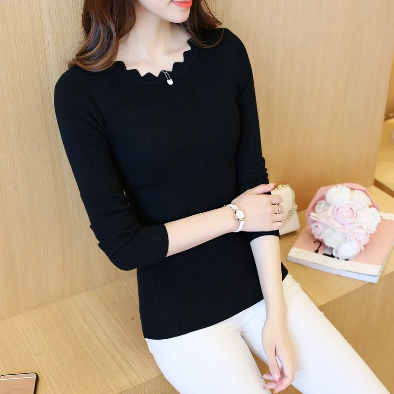 

Sueter Mujer Invierno Autumn Winter Women Knitted Pullover Sweater O Neck Long Sleeve Solid Slim Blusas de inverno feminina