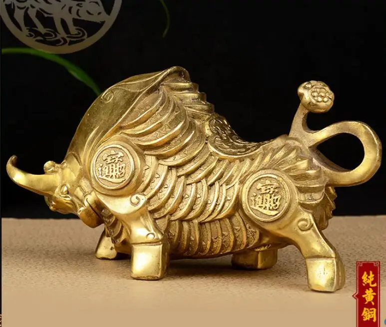 Бык из чистой меди Уолл-стрит НИУ во-Сити бронзовое украшение фэн-шуй ремесла