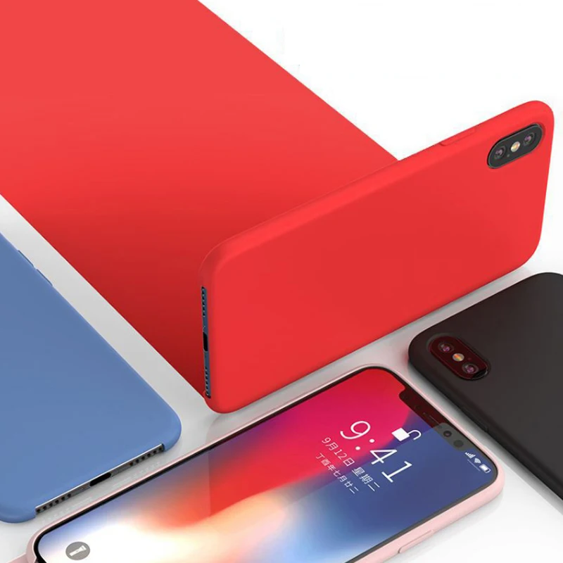 2018 жидкий силиконовый чехол для iPhone 6 7 8 P X оригинальный роскошный мягкий телефона