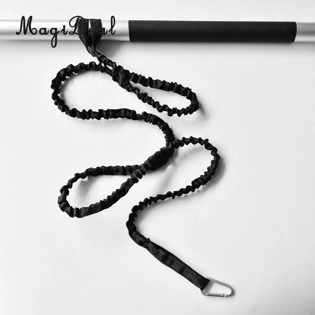MagiDeal 61.4' Cinch-Lock Webbing Kayak Canoe Paddle Leash Fishing Rod Holder Accessory With Carabiner Black | Спорт и