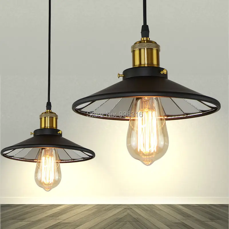 Blueking винтаж промышленных отражательное подвесные светильники Лофт железная E27