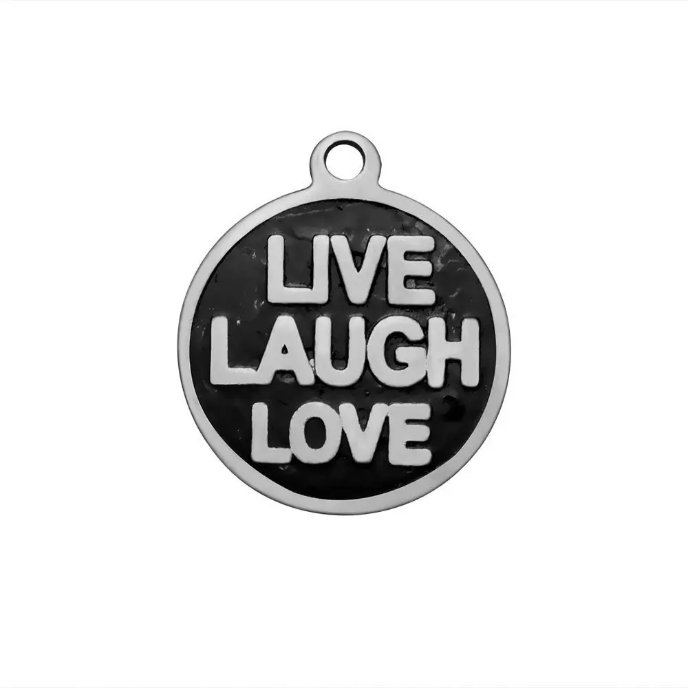10 шт./лот Нержавеющая сталь live laugh любовь кулон Цепочки и ожерелья Браслет