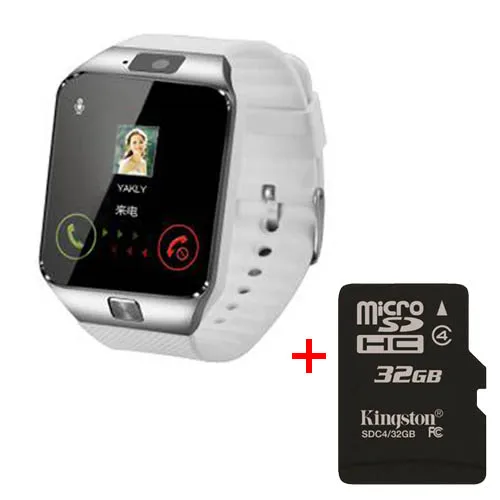 Новые Модные Смарт-часы DZ09 Bluetooth Smartwatch С sim-картой TF Solt шагомер наручные часы для Android IOS смартфонов - Цвет: white with 32G