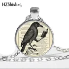 HZ-A298 кулон с вороном ожерелье с вороной Горячая стеклянные купольные украшения стеклянный кабошон Купол Подвески Ожерелья Птица Ювелирные изделия HZ1