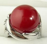 free shipping nice new red coral ring size 7 8 9 aaa k017
