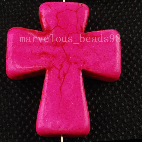 Free Shipping Beautiful jewelry 30x36mm Howlite Cross Pendant Art Wholesale WB221 | Pendants